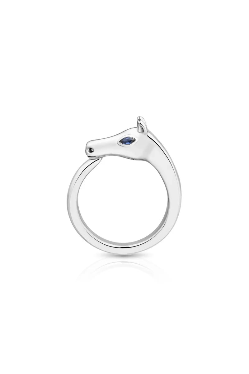 Celebration Horse Head Ring in 18K Gold - White Gold