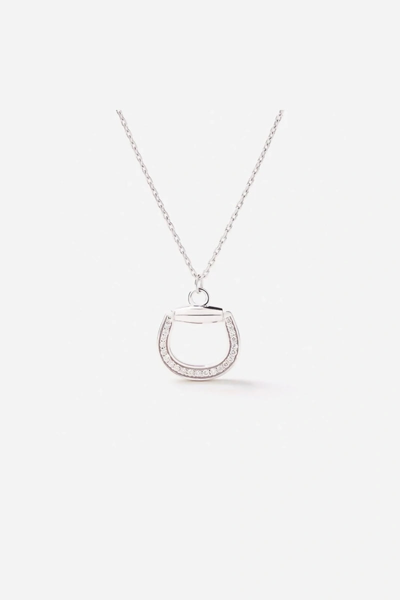 Connection Necklace in 18K Gold with White Diamonds - White Gold