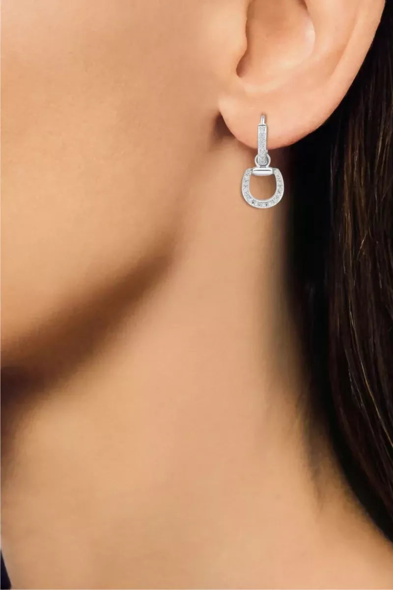 Connection Hoop Earrings in 9K Gold with White Diamonds - White Gold
