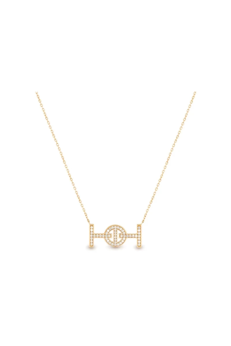 Challenge Necklace in 18K Gold with White Diamonds - Yellow Gold