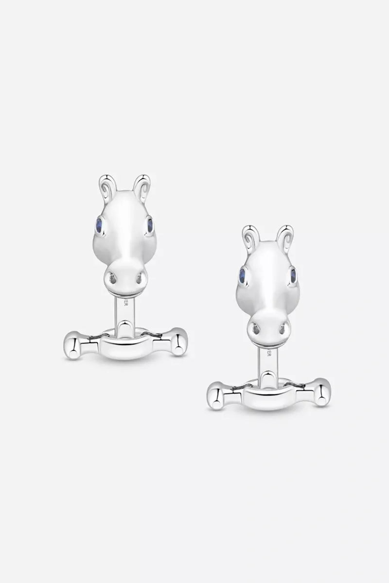 Celebration Horse Head Cufflinks in Silver