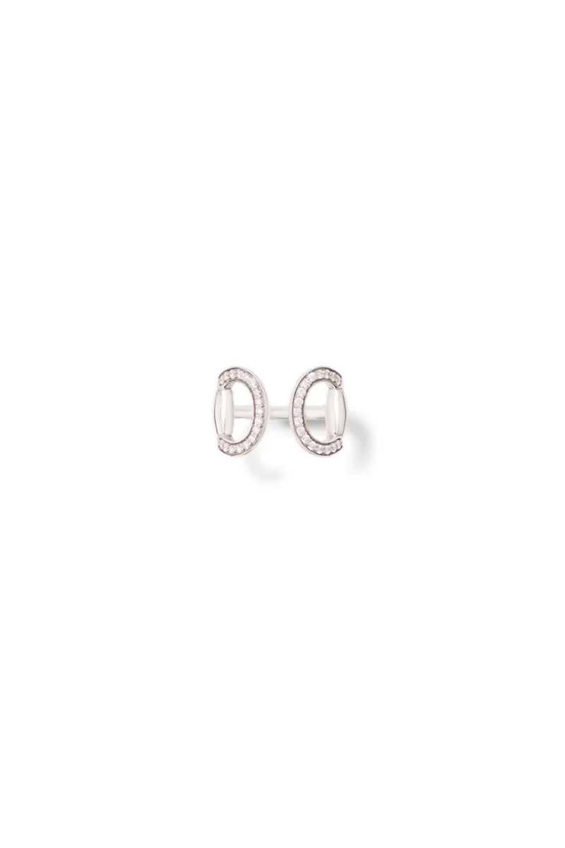 Connection Ring in 18K Gold with White Diamonds - White Gold