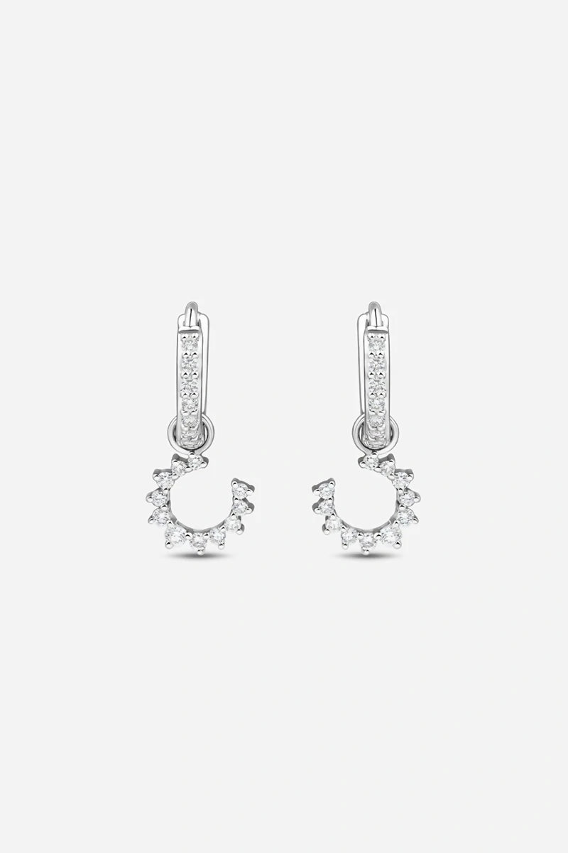Confidence Hoop Earrings in 9K Gold with White Diamonds - White Gold