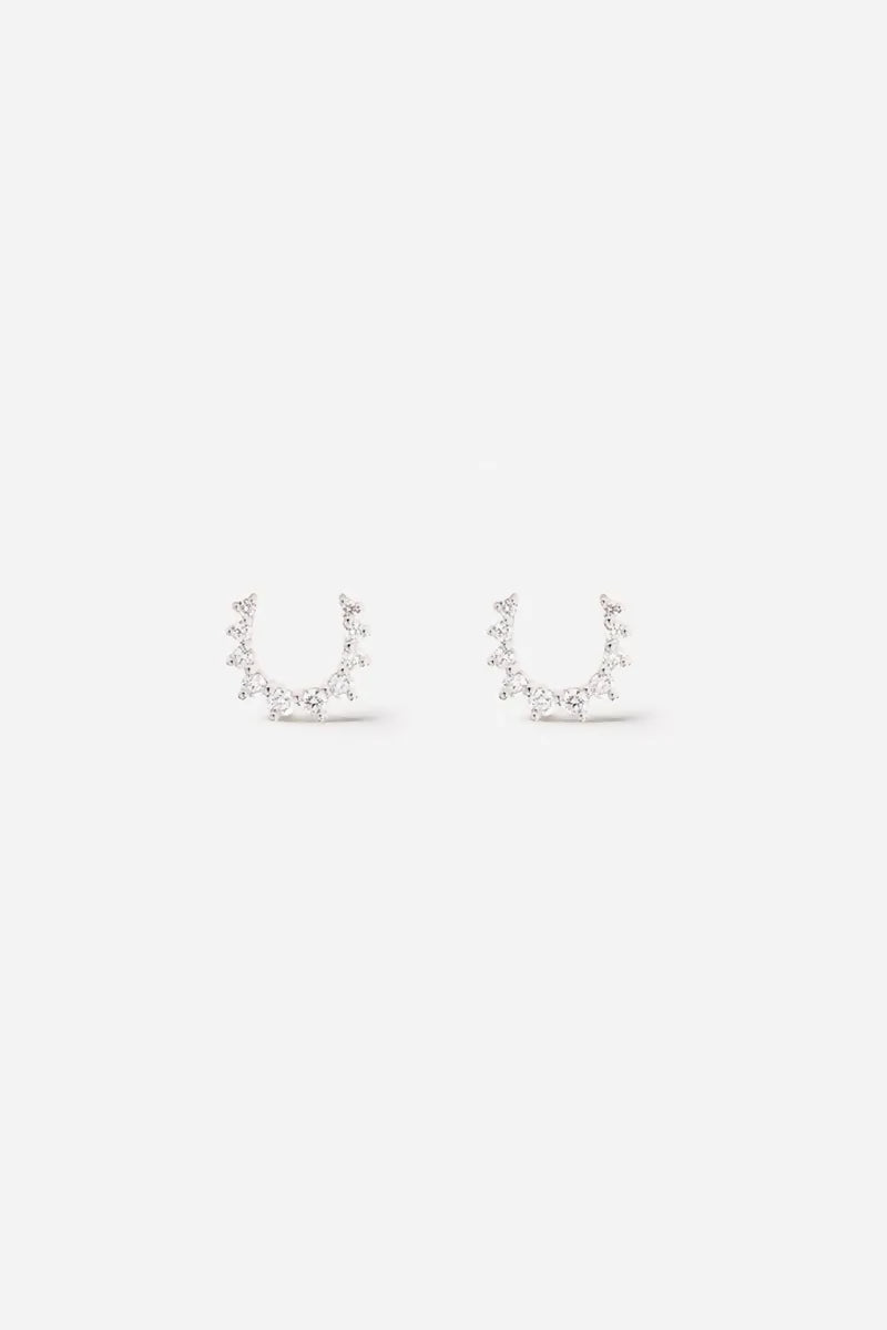 Confidence Earrings in 18K Gold with White Diamonds - White Gold