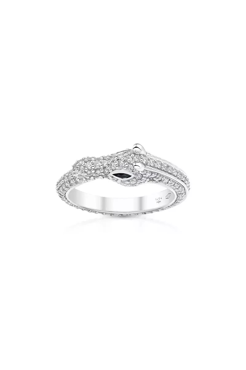 Celebration Horse Head Ring in 18K Gold with White Diamonds - White Gold