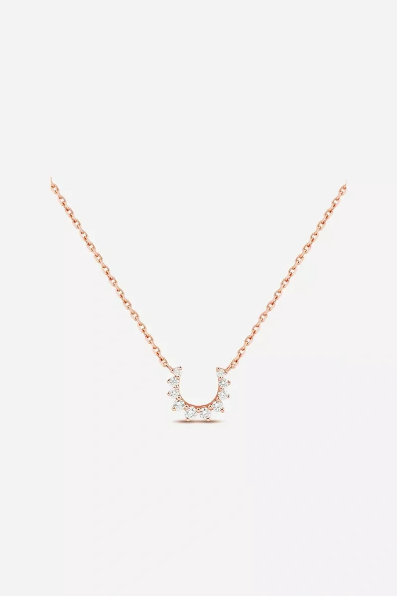 Confidence Necklace in 9K Gold with White Diamonds - Pink Gold
