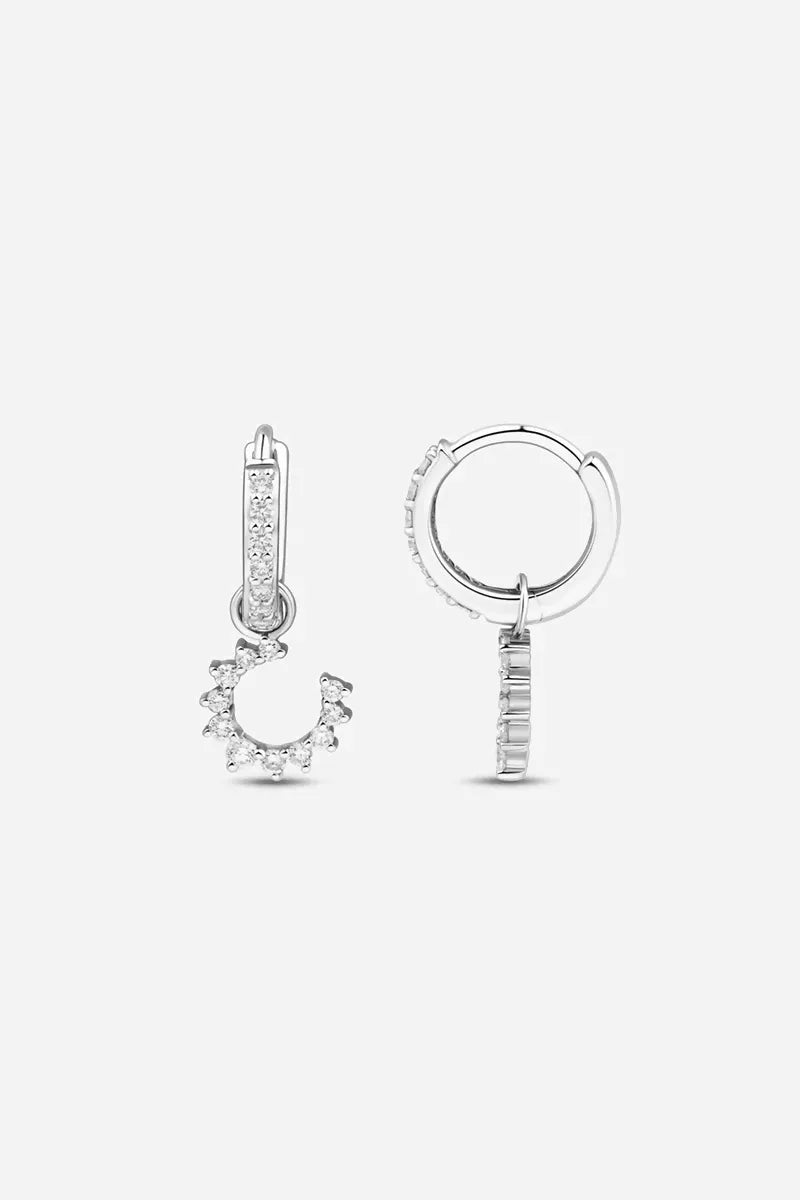 Confidence Hoop Earrings in 9K Gold with White Diamonds - White Gold