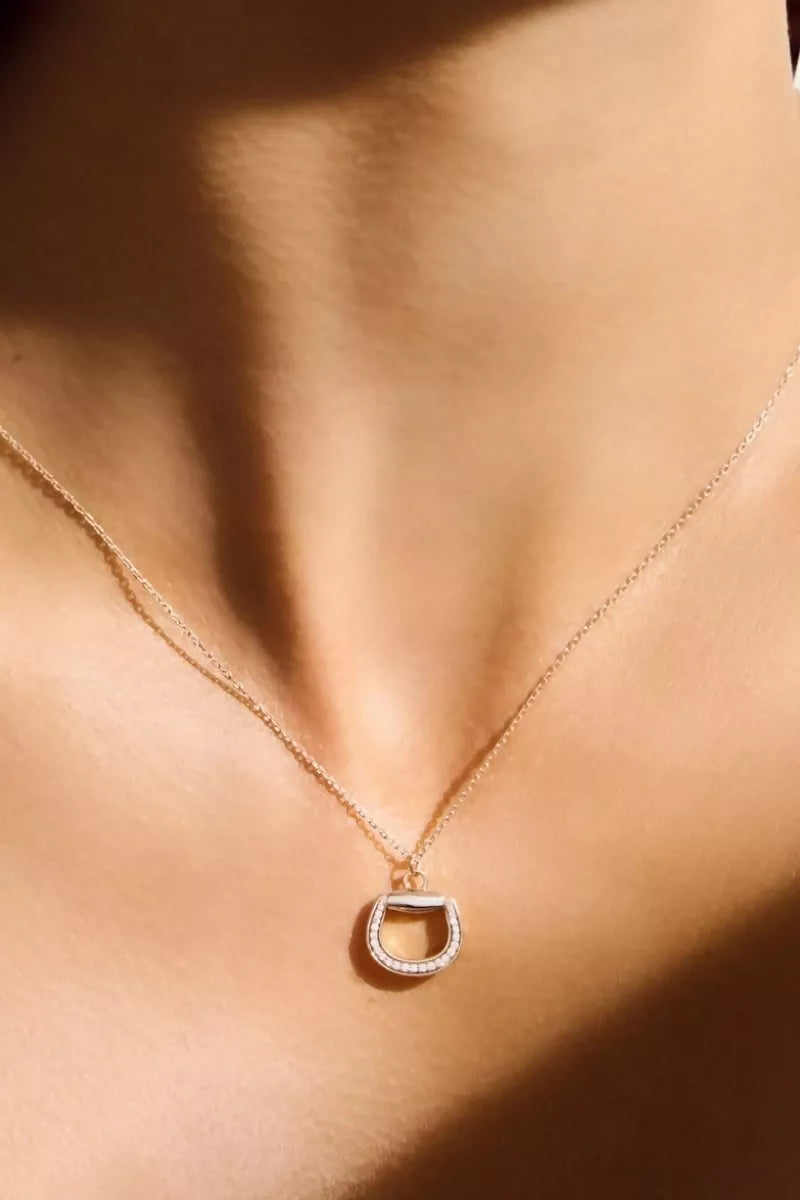 Connection Necklace in 18K Gold with White Diamonds - White Gold