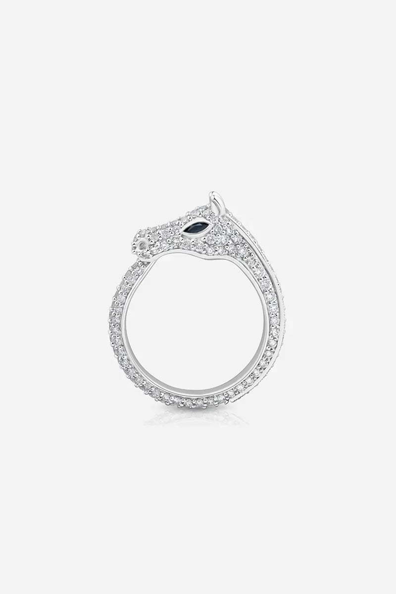 Celebration Horse Head Ring in 18K Gold with White Diamonds - White Gold