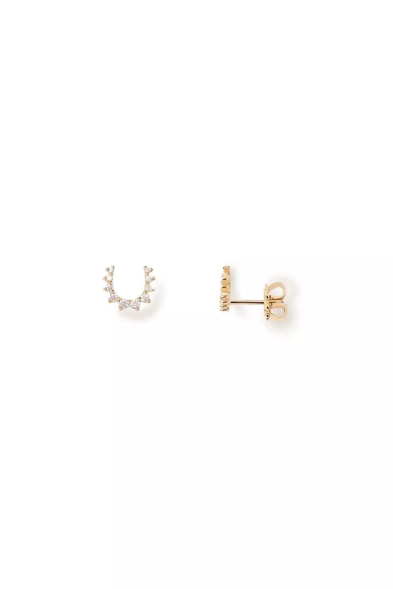 Confidence Earrings in 18K Gold with White Diamonds - Yellow Gold