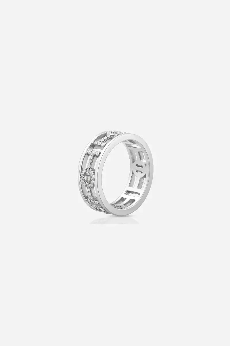 Challenge Ring in 18K Gold with White Diamonds - White Gold