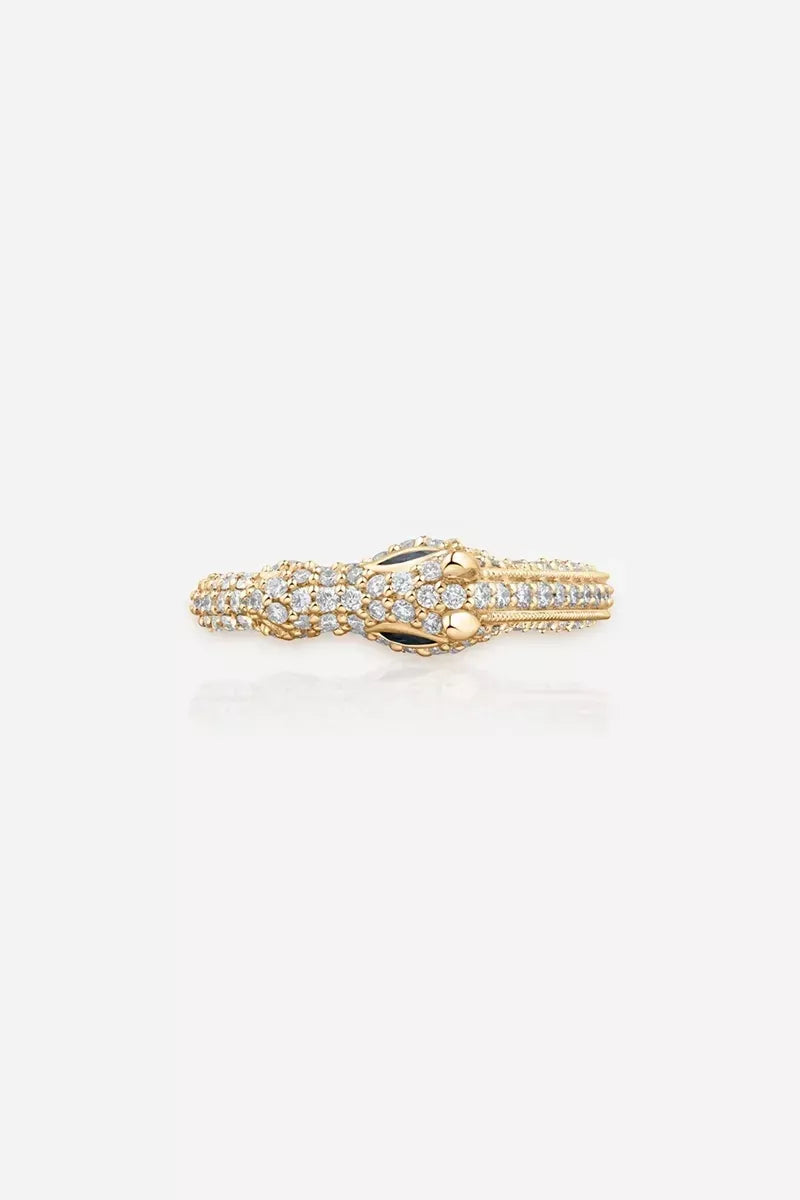 Celebration Horse Head Ring in 18K Gold with White Diamonds - Yellow Gold