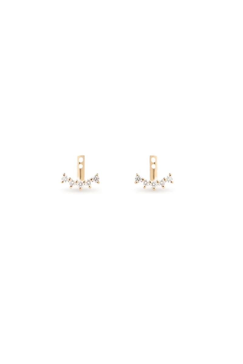 Cuddle Ear Jackets in 18K Gold with White Diamonds - Yellow Gold