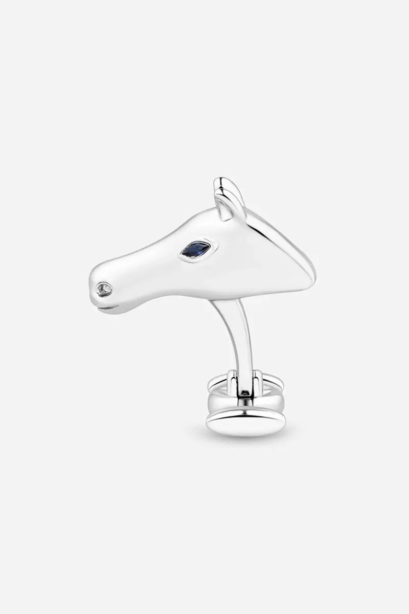 Celebration Horse Head Cufflinks in Silver