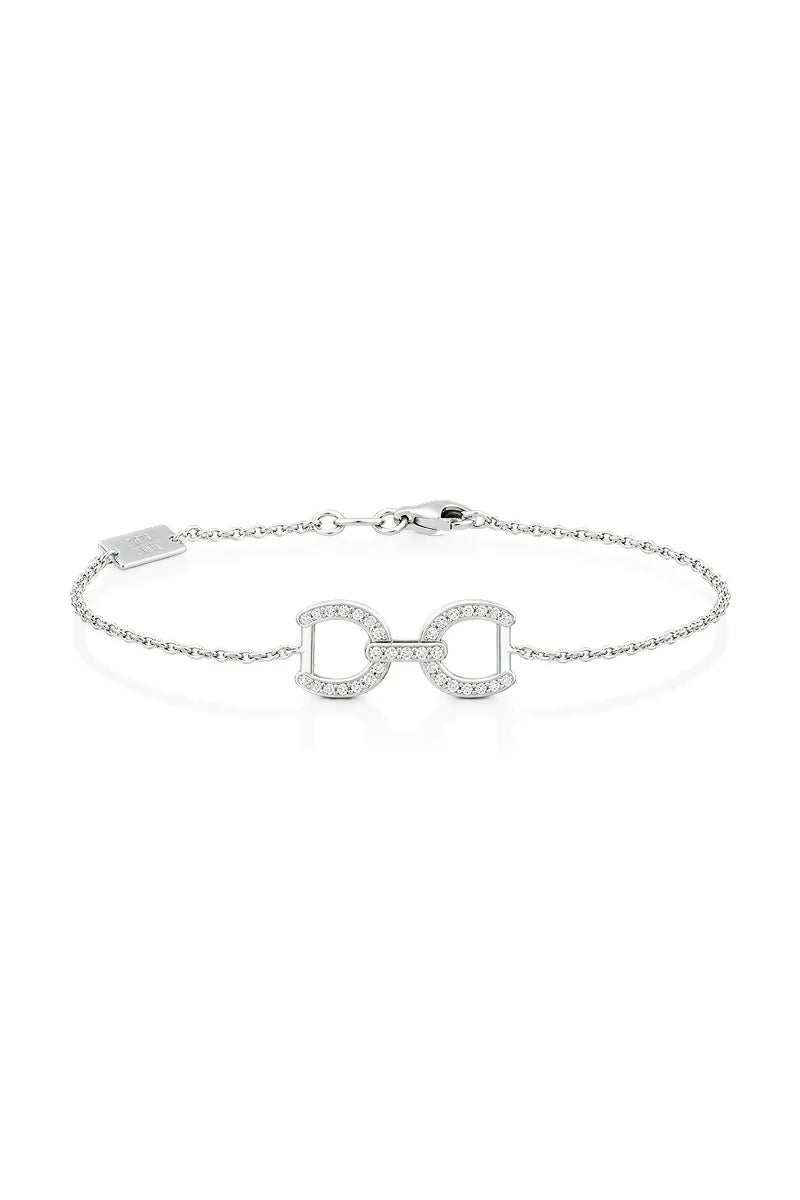 Connection Bracelet in 9K Gold with White Diamonds - White Gold