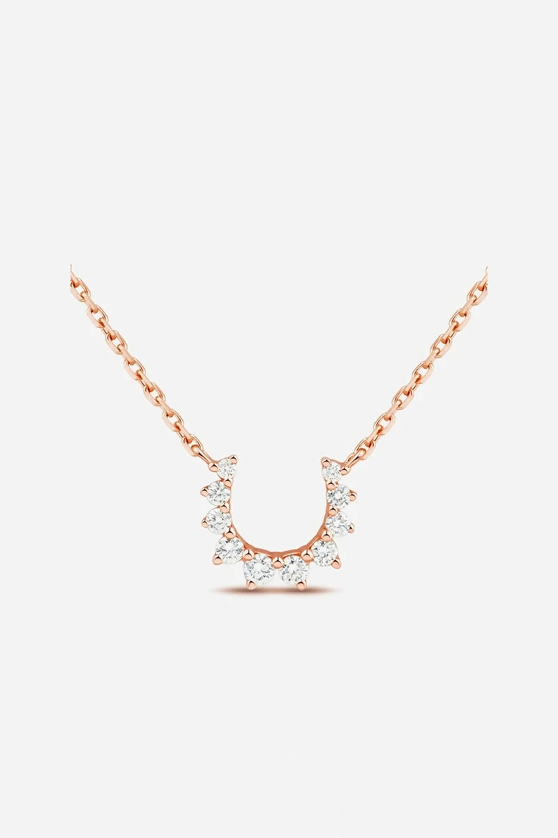 Confidence Necklace in 9K Gold with White Diamonds - Pink Gold
