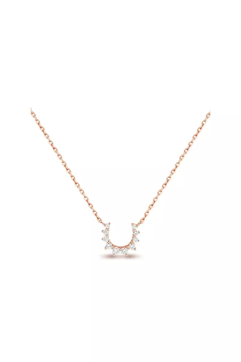 Confidence Necklace in 9K Gold with White Diamonds - Pink Gold