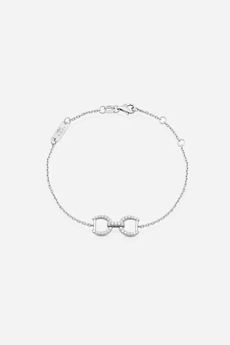 Connection Bracelet in 9K Gold with White Diamonds - White Gold
