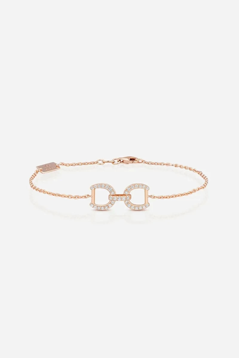 Connection Bracelet in 9K Gold with White Diamonds - Pink Gold