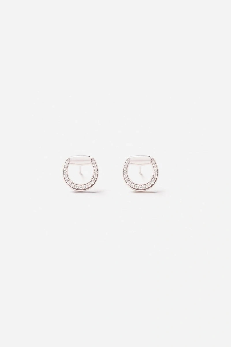 Connection Earrings in 18K Gold with White Diamonds - White Gold