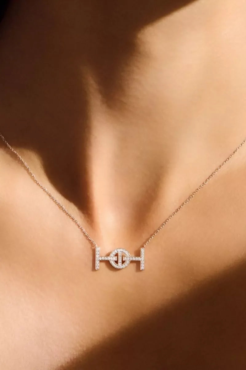 Challenge Necklace in 18K Gold with White Diamonds - White Gold