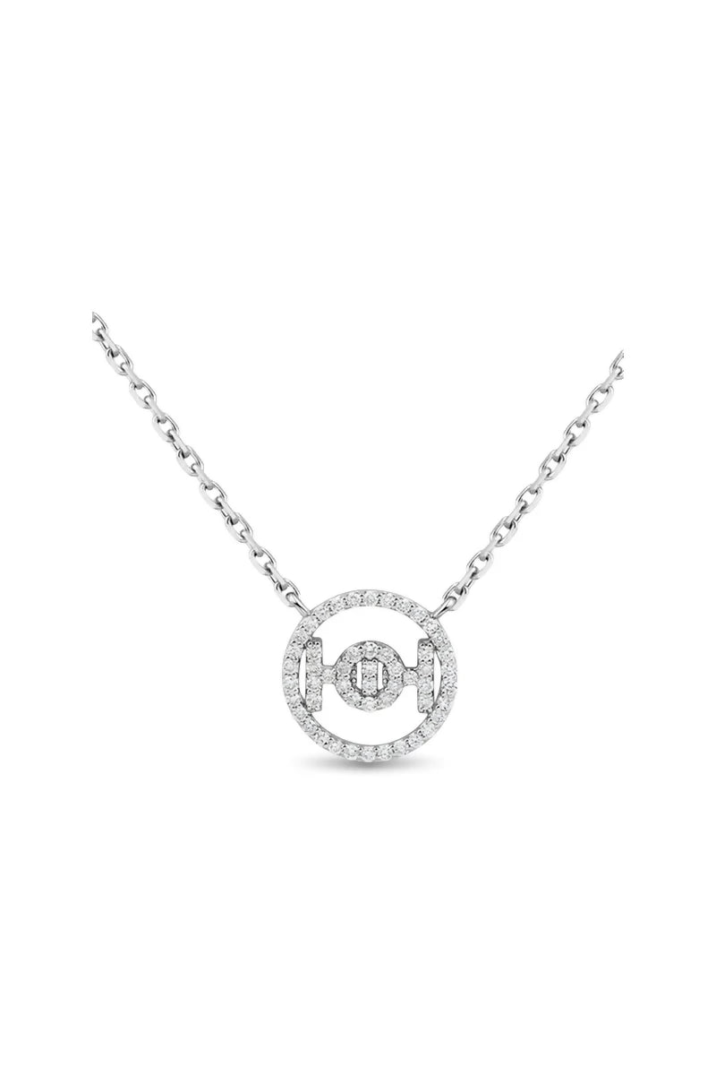 Challenge Necklace in 9K Gold with White Diamonds - White Gold