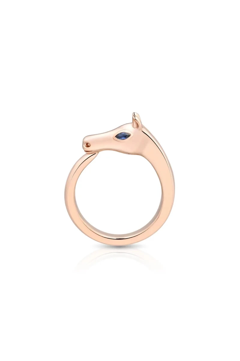 Celebration Horse Head Ring in 18K Gold - Pink Gold