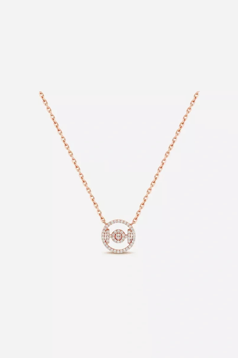 Challenge Necklace in 9K Gold with White Diamonds - Pink Gold