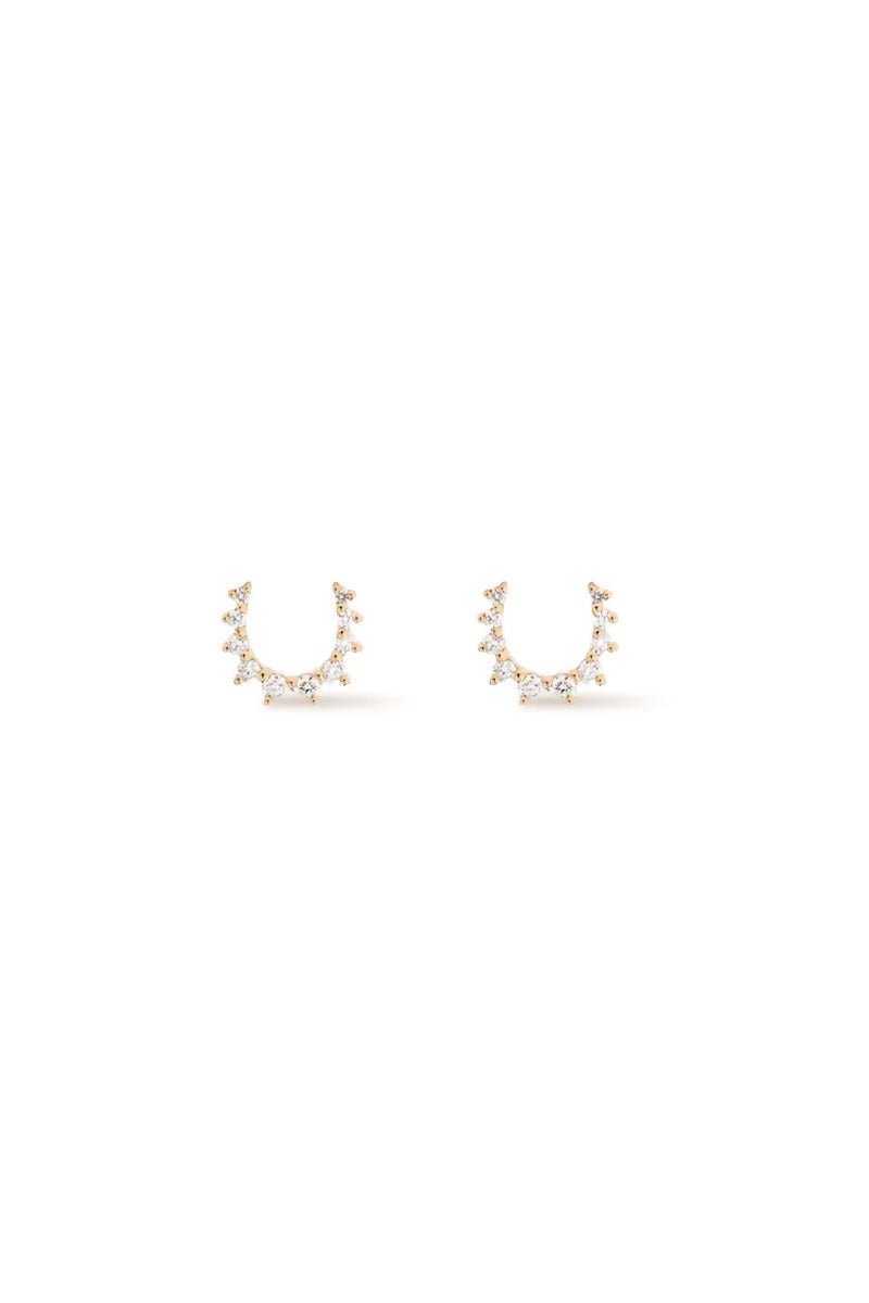 Confidence Earrings in 18K Gold with White Diamonds - Yellow Gold