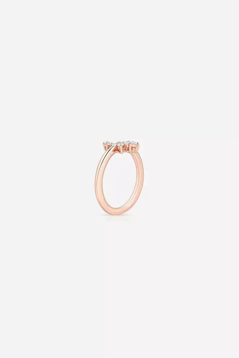 Confidence Ring in 9K Gold with White Diamonds - Pink Gold