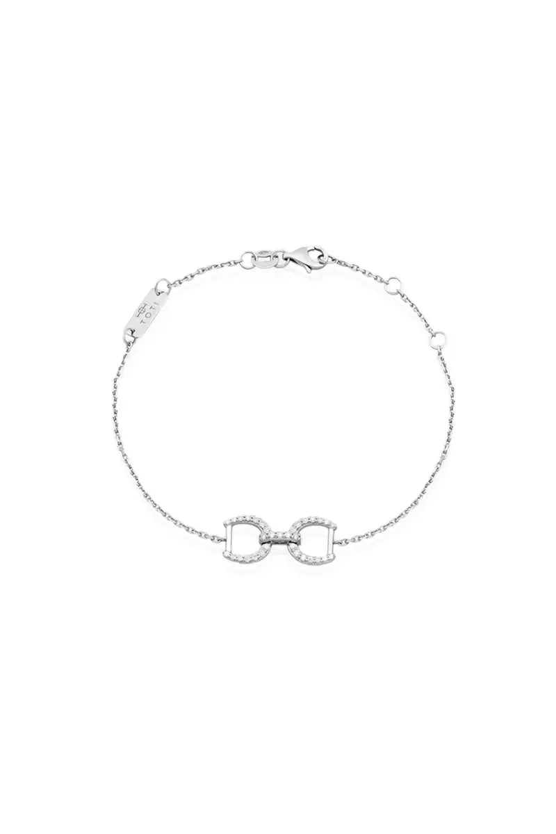 Connection Bracelet in 9K Gold with White Diamonds - White Gold