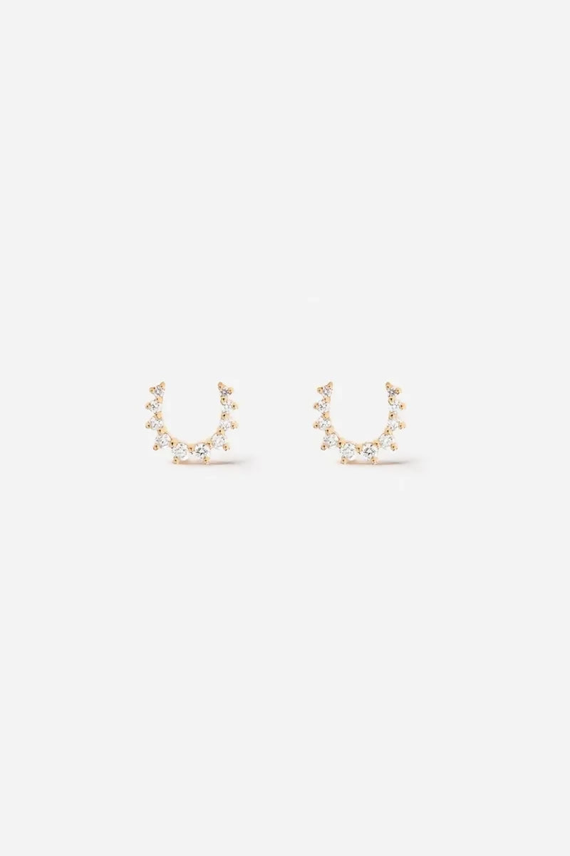 Confidence Earrings in 18K Gold with White Diamonds - Yellow Gold