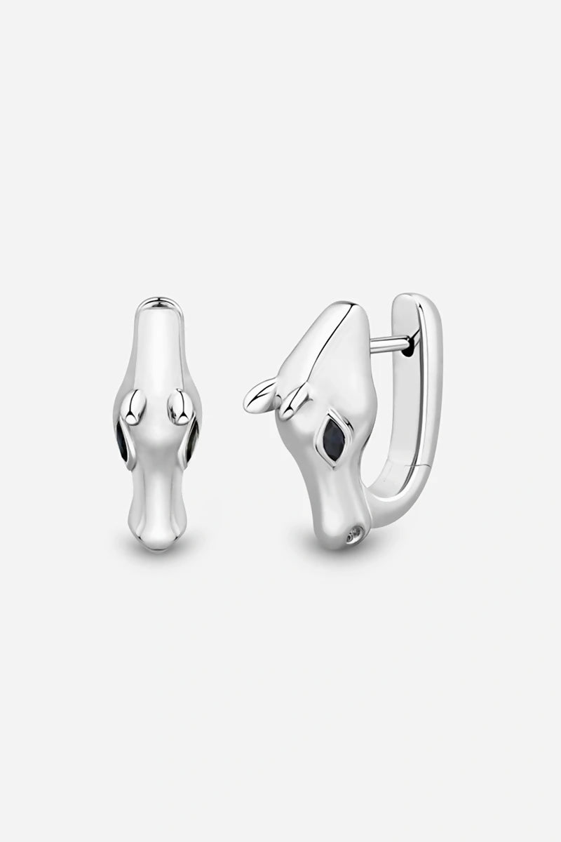 Celebration Horse Head Earrings in 18K Gold - White Gold