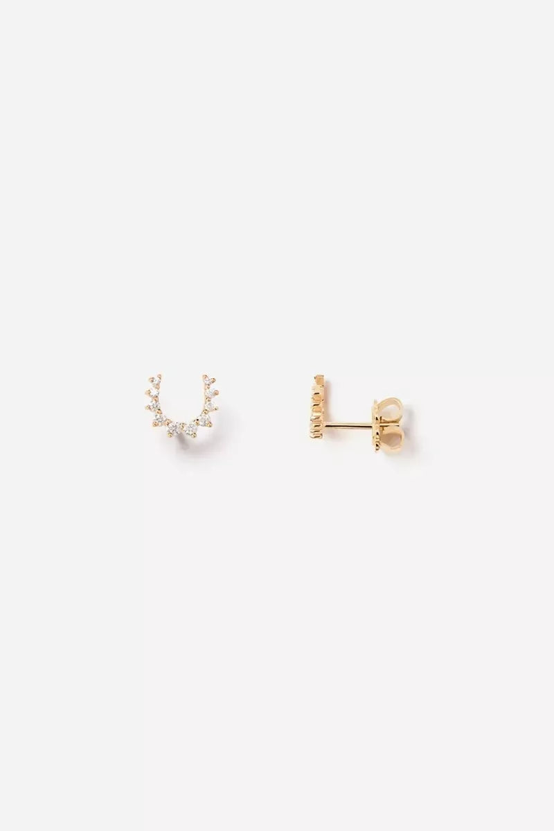 Confidence Earrings in 18K Gold with White Diamonds - Pink Gold T