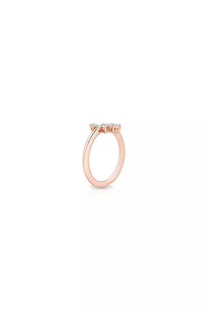 Confidence Ring in 9K Gold with White Diamonds - Pink Gold