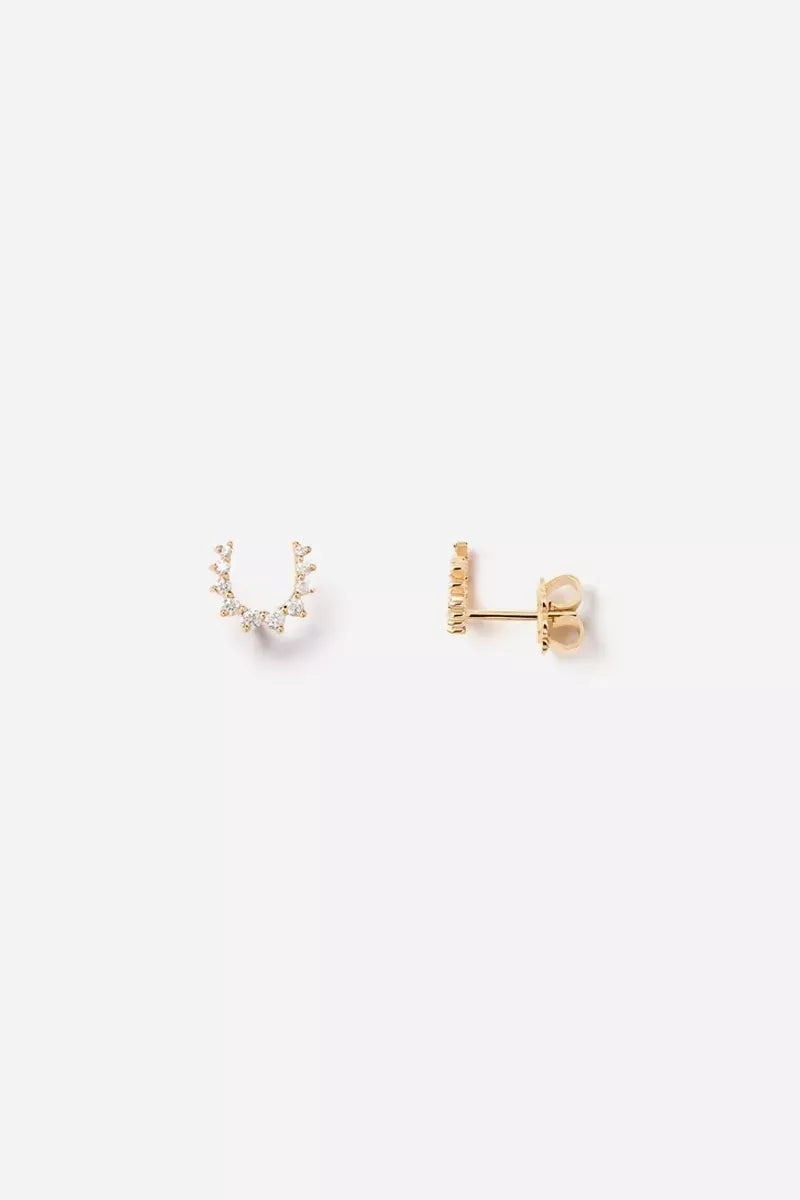 Confidence Earrings in 18K Gold with White Diamonds - Yellow Gold
