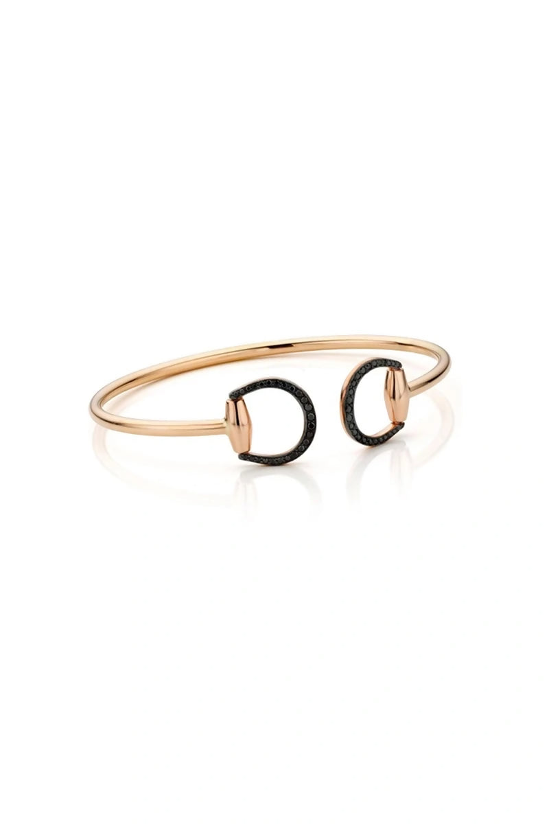 Connection Bangle in Pink Gold with Black Diamonds