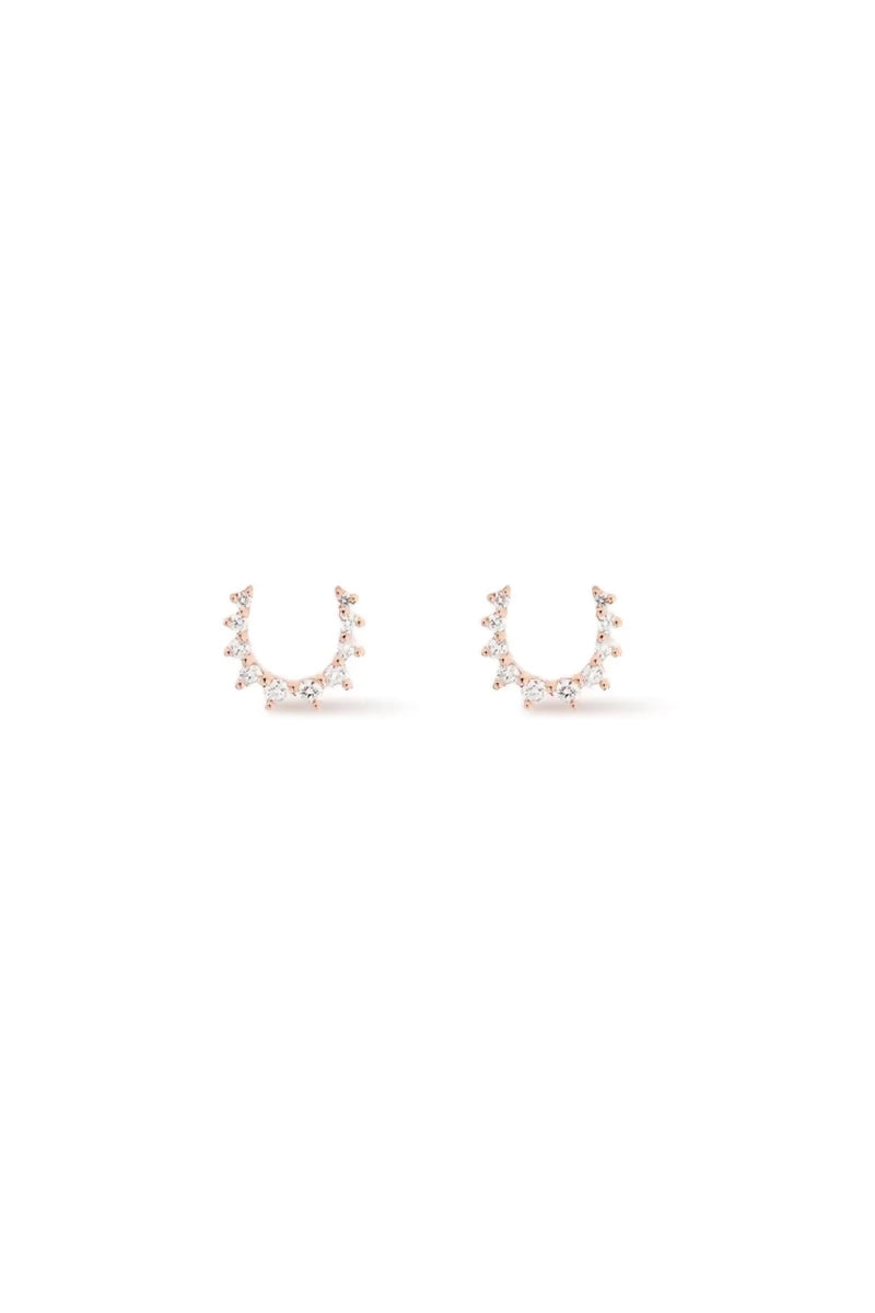 Confidence Earrings in 18K Gold with White Diamonds - Pink Gold T