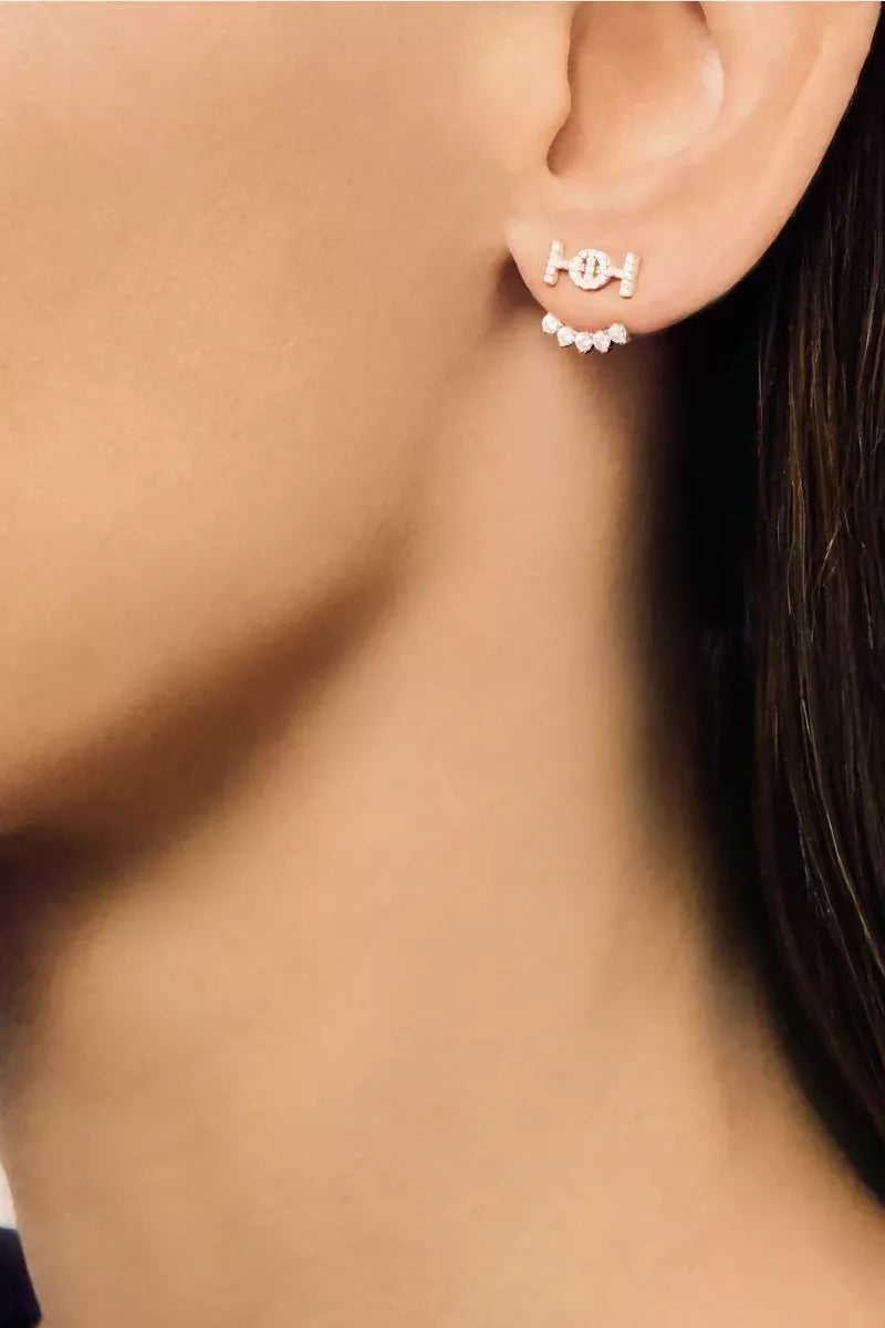 Cuddle Ear Jackets in 18K Gold with White Diamonds - White Gold