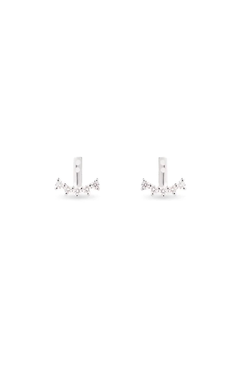 Cuddle Ear Jackets in 18K Gold with White Diamonds - White Gold