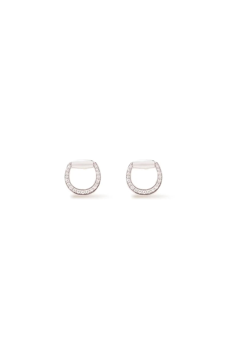 Connection Earrings in 18K Gold with White Diamonds - White Gold