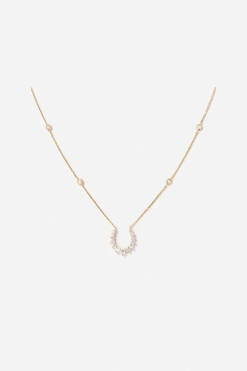 Double Confidence Necklace in 18K Gold with White Diamonds - Yellow Gold