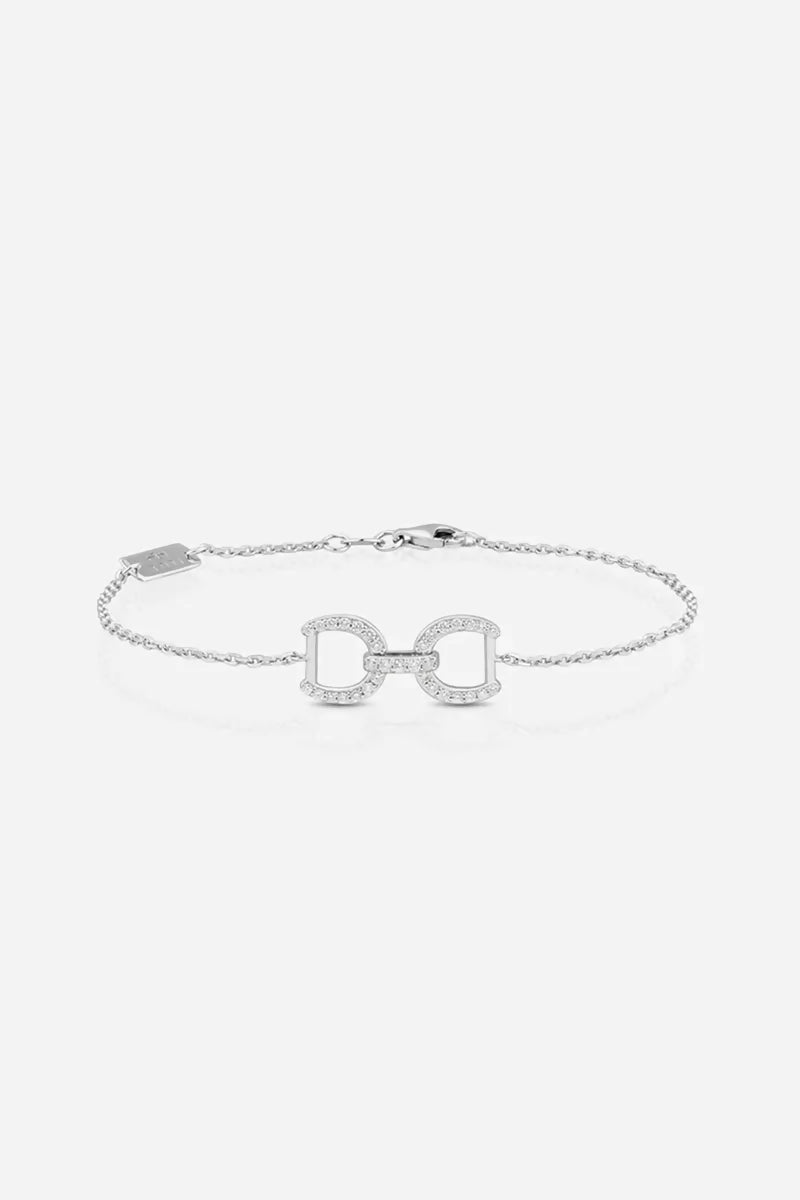 Connection Bracelet in 9K Gold with White Diamonds - White Gold