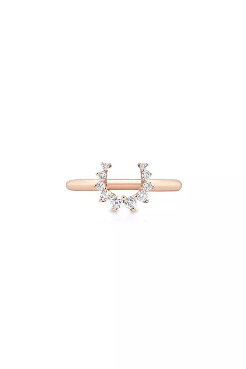 Confidence Ring in 9K Gold with White Diamonds - Pink Gold